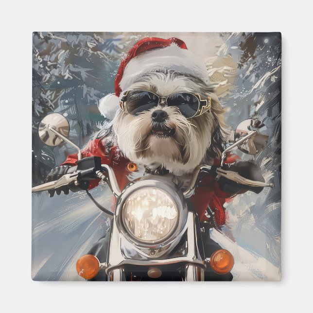 Imã Malti Tzu Dog Roda Moto Natal (Frente)