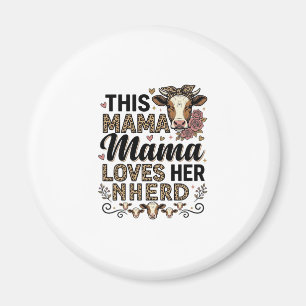 Imã Mama Ama Seu Rebanho Camisa Vintage Vaca Mãe Desig