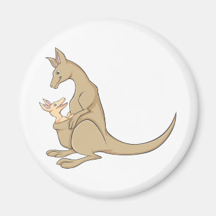 Imã Mama australiano Canguru e bebê Joey