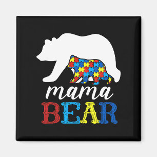 Imã Mama Bear Autismo Quebra-cabeça de Consciência Mãe