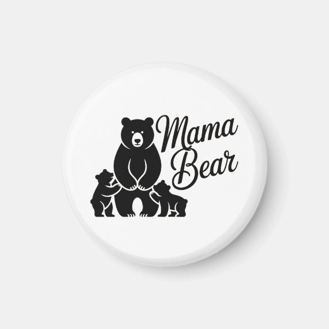 Imã Mama Bear with Cubs Cute Family Bear (Frente)