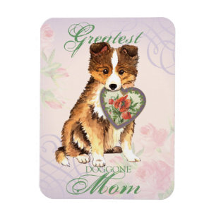 Ímã Mamã do coração de Sheltie