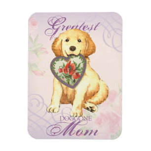 Ímã Mamã do coração do golden retriever