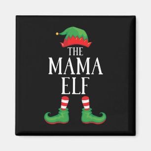 Imã Mama Elf Matching Group Xmas Funny Family Christma