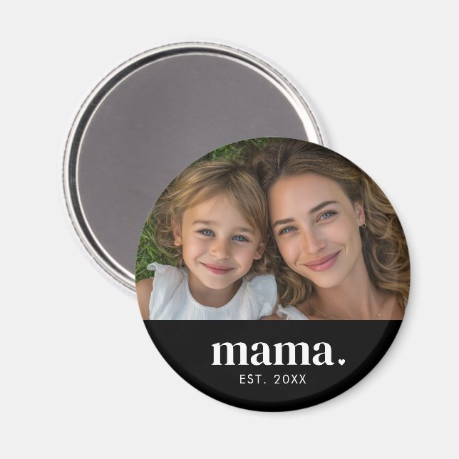 Imã Mama Estabeleceu Foto Preto e Branco Moderna  (Front/Back)