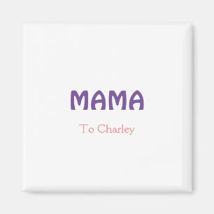 Imã Mama feliz mães retro roxo adicionar nome texto vi