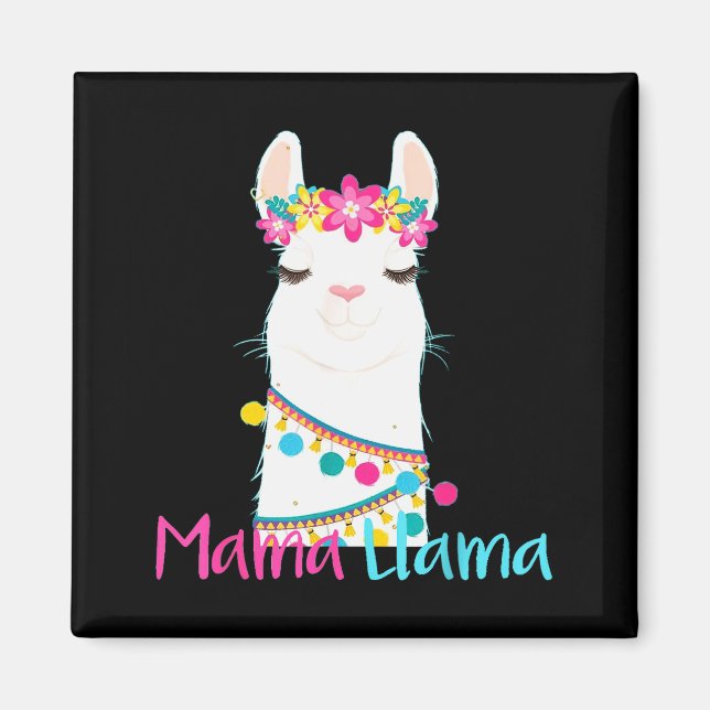 Imã Mama Llama Funny Mother's Day Shirt For Women Mom  (Frente)