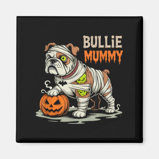 Imã Mamãe Bulldog de Halloween (Frente)
