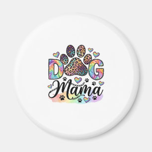 Imã Mamãe Cachorro Pata Leopardo Arco-íris Aquarela Co