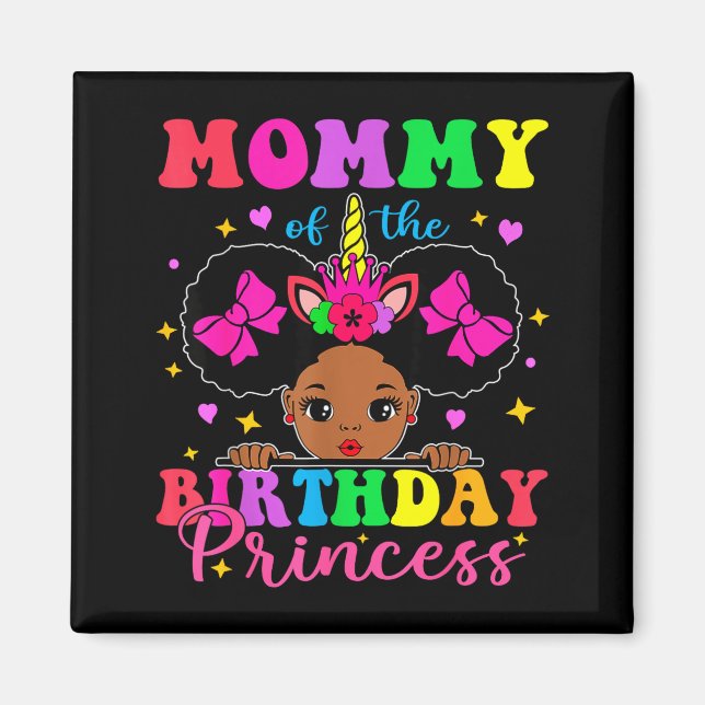 Imã Mamãe da princesa aniversariante afro melanina (Frente)