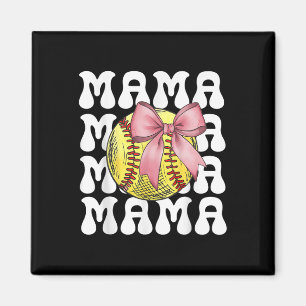 Imã Mamãe de Softbol Softbol Coquete Laço Mamãe de Sof