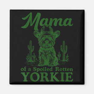 Imã Mamãe de um cachorro Yorkshire podre mimado caubói