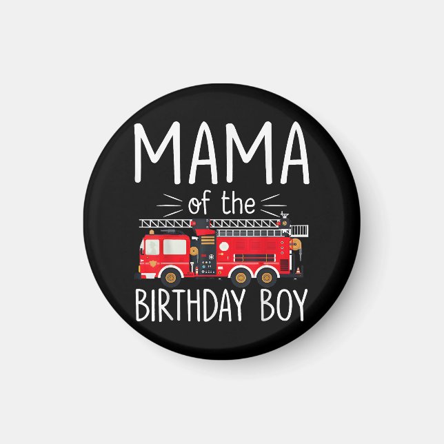 Imã Mamãe do Aniversário do Bombeiro Fa (Frente)
