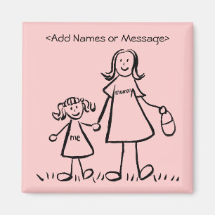 Imã Mamãe e eu - Magnetos personalizados de mãe e fi