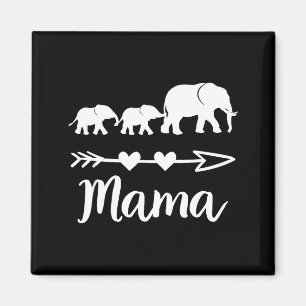 Imã Mamãe elefante 2 bebês filhos mãe de dois adorável