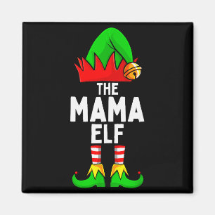 Imã Mamãe Elfa Combinando Família Natal Mulheres