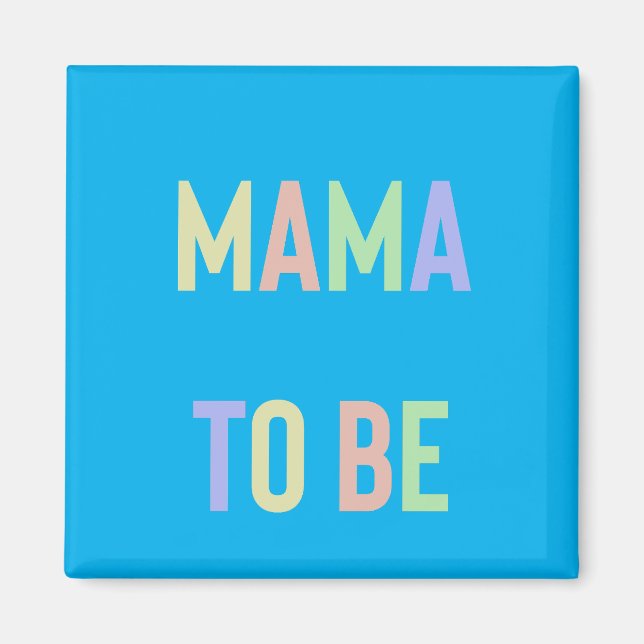 Imã Mamãe em expectativa - Multicolorido com Fundo Azu (Frente)
