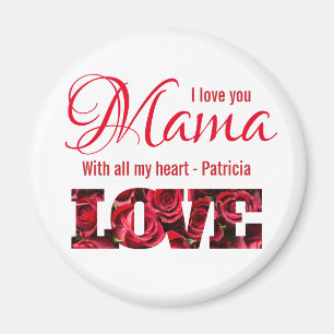 Imã Mamãe Eu Te Amo Com Todo Meu Coração Personalizado