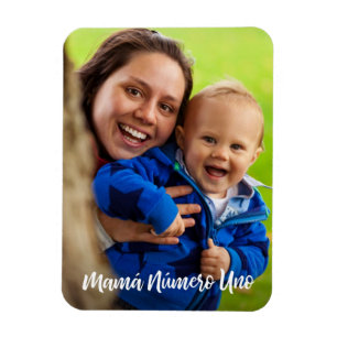 Ímã Mamãe Número Um White Script Foto Personalizada