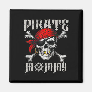 Imã Mamãe Pirata Jolly Roger Flag E Skull Crossbones