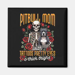 Imã Mamãe Pitbull Mãe Cachorro Mãe Pitbull Mãe Com Ta