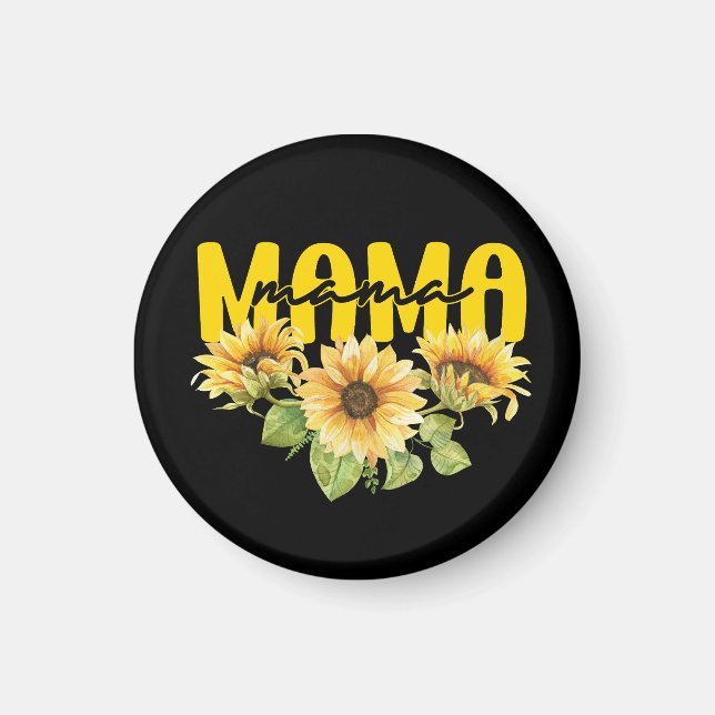 Imã Mamãe Sunflower Sunshine - Design Floral alegre (Frente)