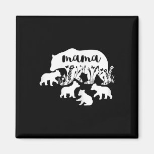 Imã Mamãe Ursa Com 4 Filhos Dia de as mães Mãe Gravide