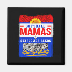 Imã Mamães de Softbol e Sementes de Girassol Sempre Ca