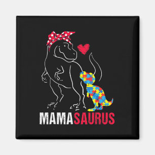 Imã Mamasauro T Rex Dinossaur Mama Saurus Autism Aware