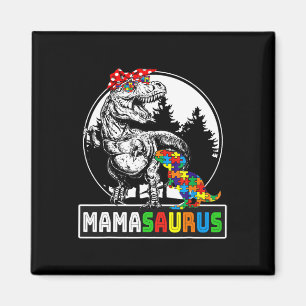 Imã Mamasauro T Rex Dinossaur Mama Saurus Autism Aware