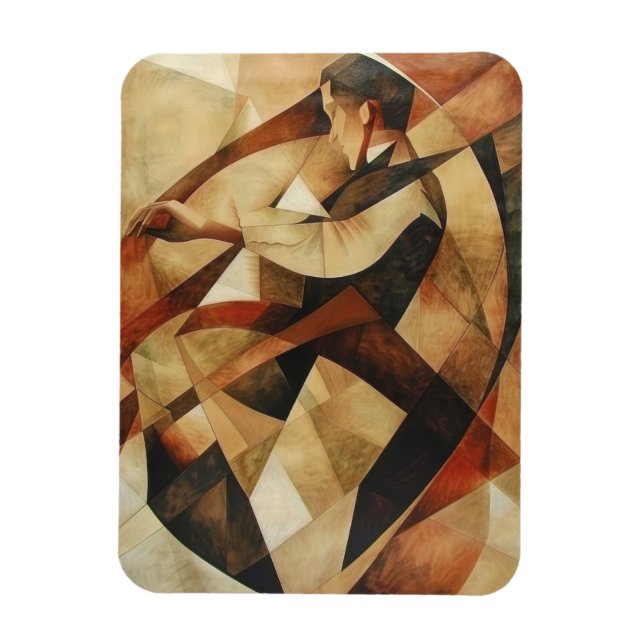 Ímã Man Enveloped in Abstraction Canvas (Vertical)