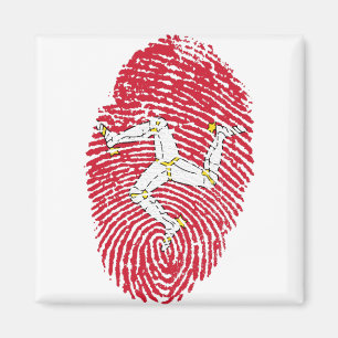 Imã Man Isle Flag Fingerprint Country Orgulho