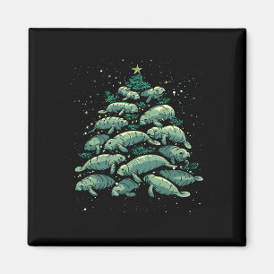 Imã Manatear Árvore Natal Manatee Xmas Boys & Wom