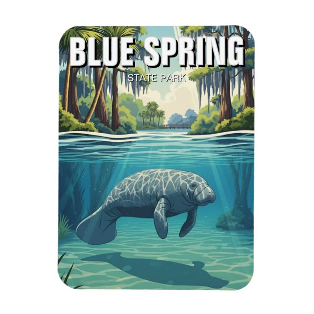Ímã Manatim no Blue Spring State Park (Vertical)