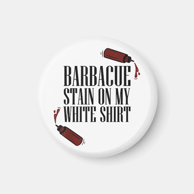 Imã Manchas de churrasco na minha cor branca (Frente)