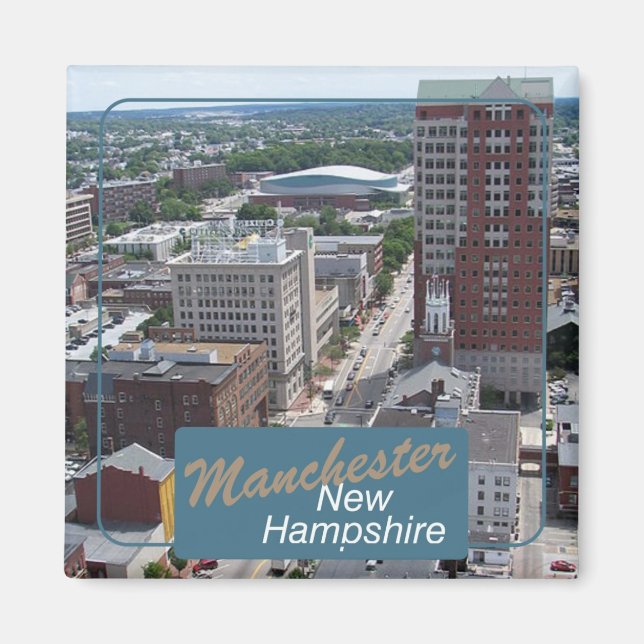 Imã Manchester New Hampshire Viagem Foot Magnets (Frente)