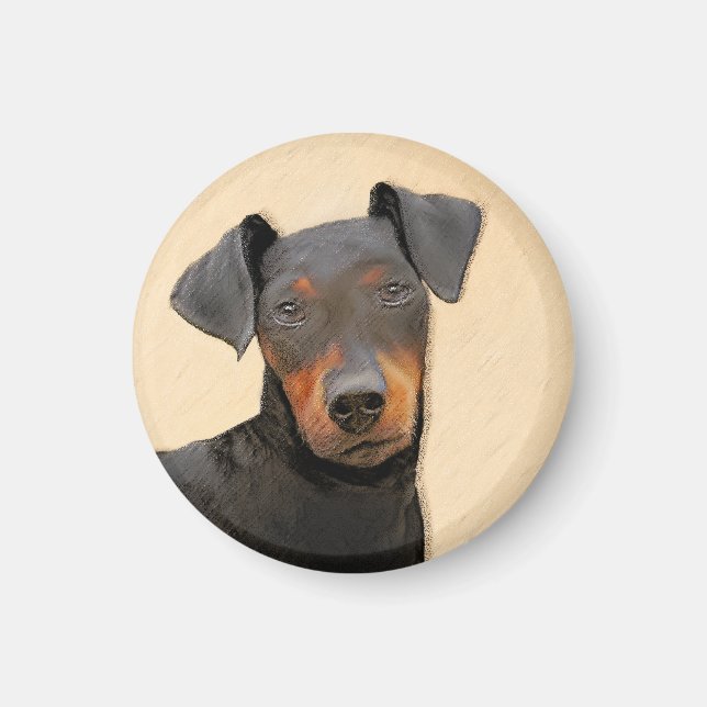 Imã Manchester Terrier Pintura Original (Frente)