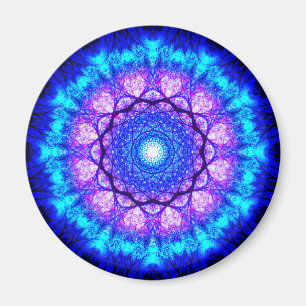 Imã Mandala Azul Brilhante e Roxo