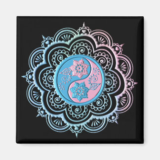 Imã Mandala Azul e Rosa