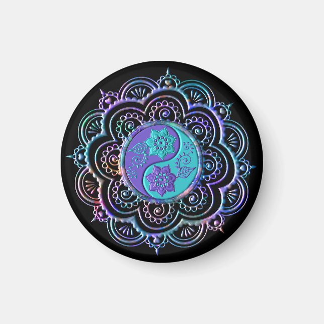 Imã Mandala Azul e Roxo (Frente)