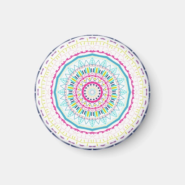 Imã mandala colorida (Frente)