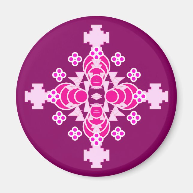 Imã Mandala - cor-de-rosa pálido e ameixa (Frente)