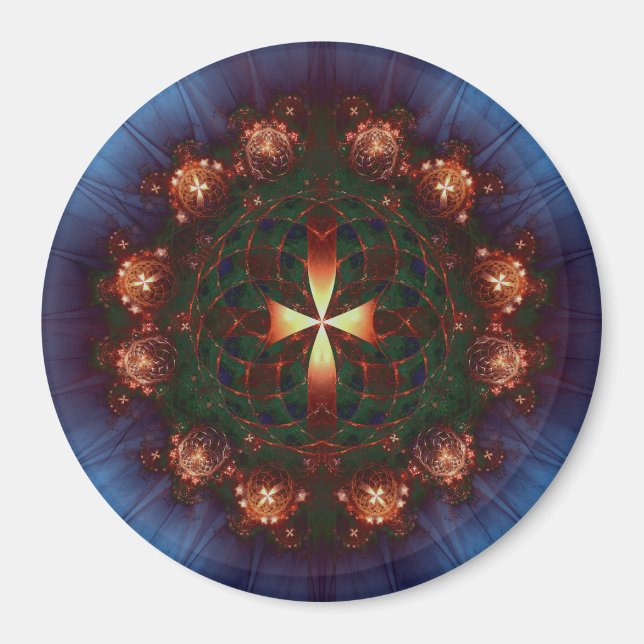 Imã Mandala da Cruz Ornamentada (Frente)