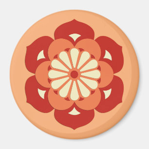 Imã Mandala da flor de Lotus, laranja Pastel e