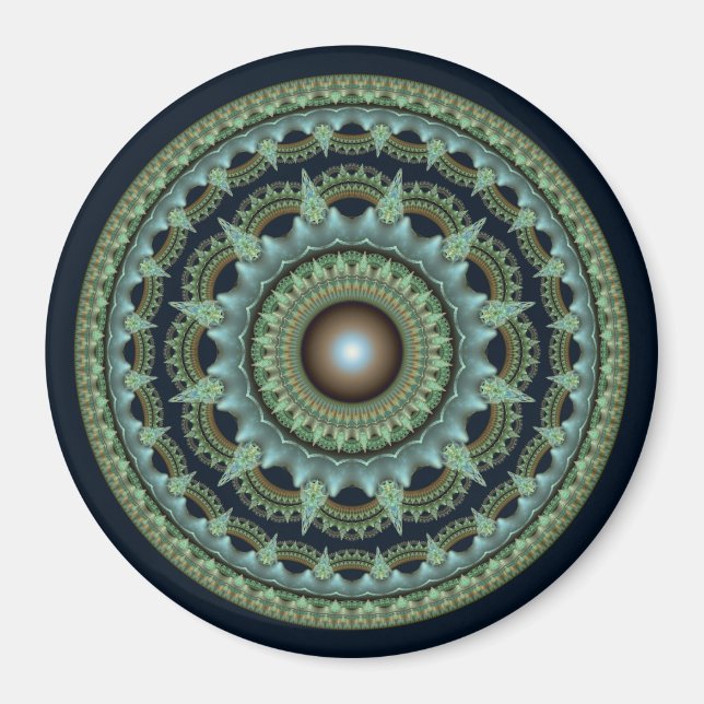 Imã Mandala de estrela fractal brilhante (Frente)