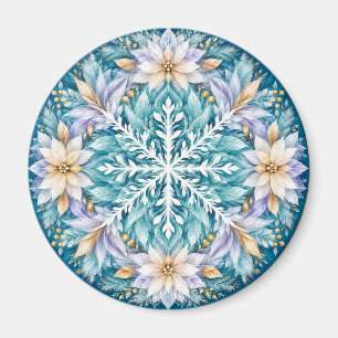 Imã Mandala de Inverno Flor de Gelo