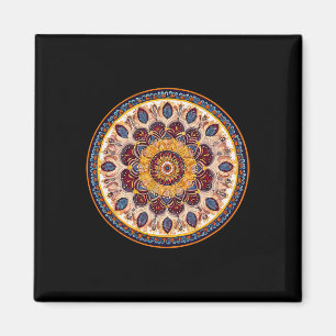 Imã Mandala de Meditação Padrão Espiritual Circular de