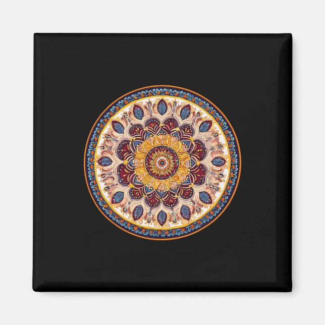 Imã Mandala de Meditação Padrão Espiritual Circular de (Frente)