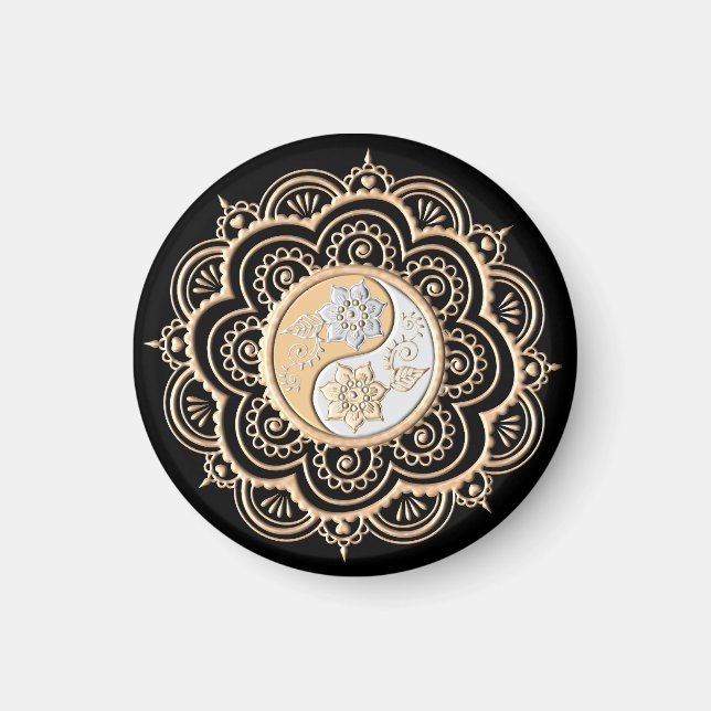 Imã Mandala de Ouro & Prata (Frente)