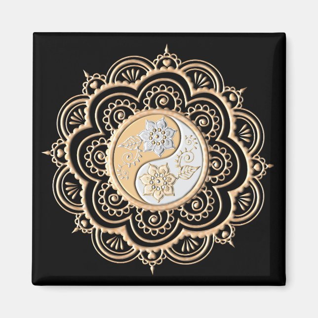 Imã Mandala de Ouro & Prata (Frente)